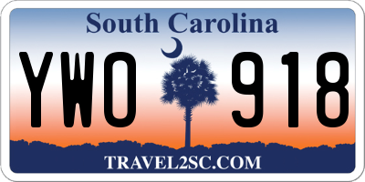 SC license plate YWO918