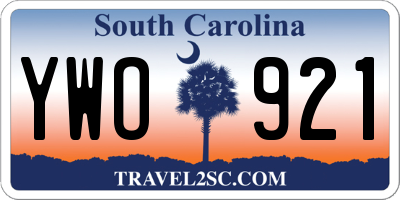 SC license plate YWO921