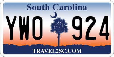 SC license plate YWO924