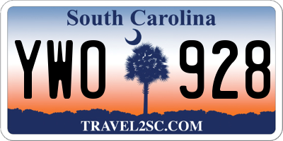 SC license plate YWO928
