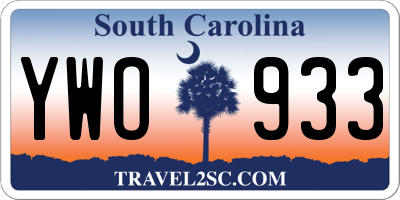 SC license plate YWO933