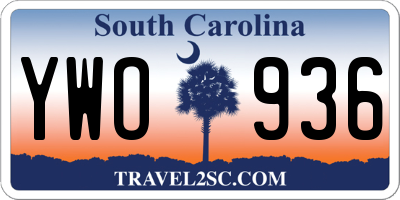 SC license plate YWO936