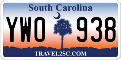 SC license plate YWO938