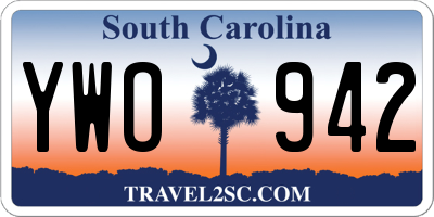 SC license plate YWO942