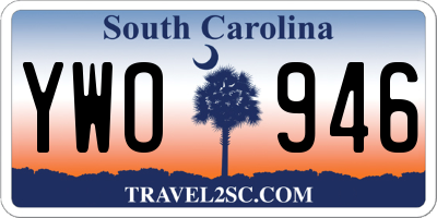 SC license plate YWO946