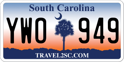 SC license plate YWO949