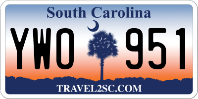 SC license plate YWO951