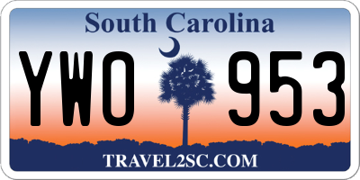 SC license plate YWO953