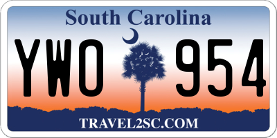 SC license plate YWO954
