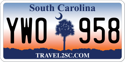SC license plate YWO958