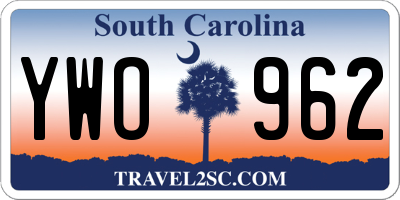 SC license plate YWO962