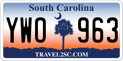 SC license plate YWO963
