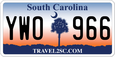 SC license plate YWO966