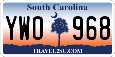 SC license plate YWO968