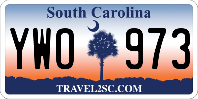 SC license plate YWO973