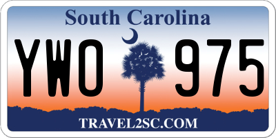 SC license plate YWO975