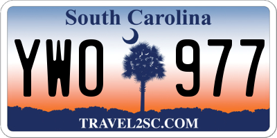 SC license plate YWO977