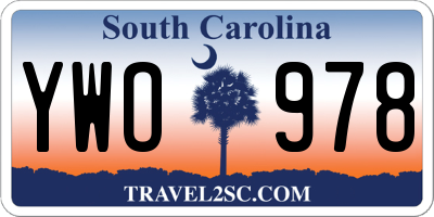 SC license plate YWO978