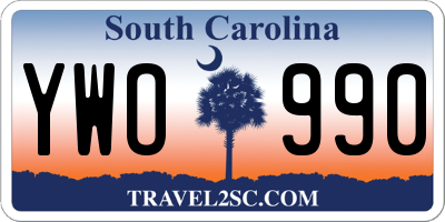 SC license plate YWO990