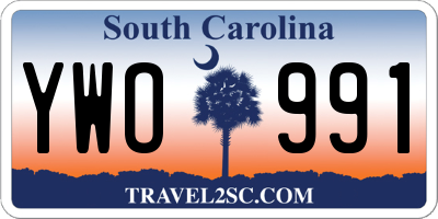 SC license plate YWO991