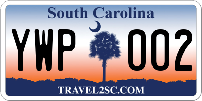 SC license plate YWP002