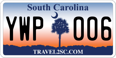 SC license plate YWP006