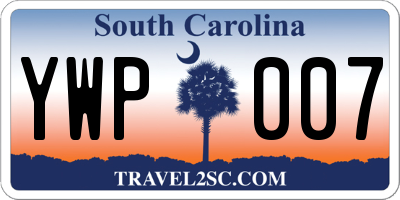 SC license plate YWP007