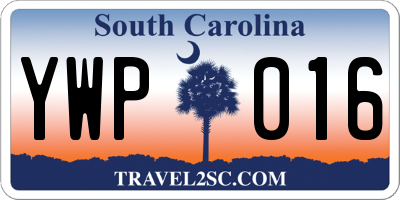SC license plate YWP016