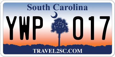 SC license plate YWP017