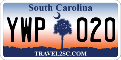 SC license plate YWP020