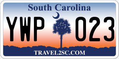 SC license plate YWP023