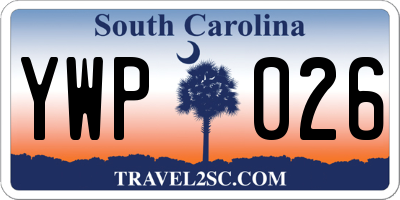 SC license plate YWP026