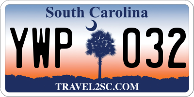 SC license plate YWP032