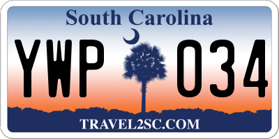 SC license plate YWP034