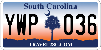 SC license plate YWP036