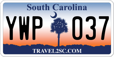 SC license plate YWP037