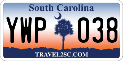 SC license plate YWP038