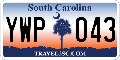 SC license plate YWP043