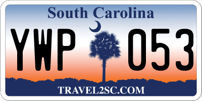 SC license plate YWP053