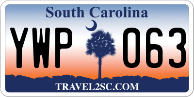 SC license plate YWP063