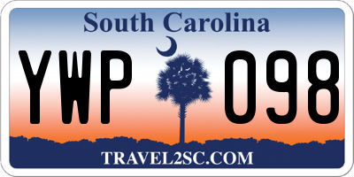 SC license plate YWP098