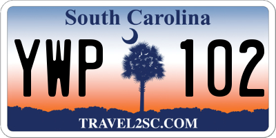 SC license plate YWP102