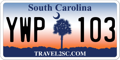SC license plate YWP103
