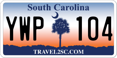 SC license plate YWP104