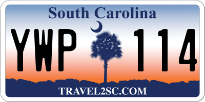 SC license plate YWP114