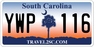 SC license plate YWP116