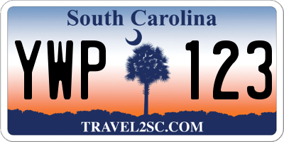 SC license plate YWP123