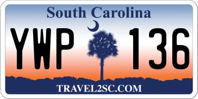 SC license plate YWP136