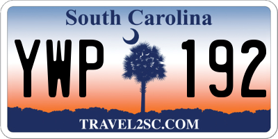 SC license plate YWP192