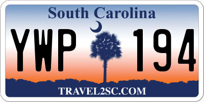 SC license plate YWP194